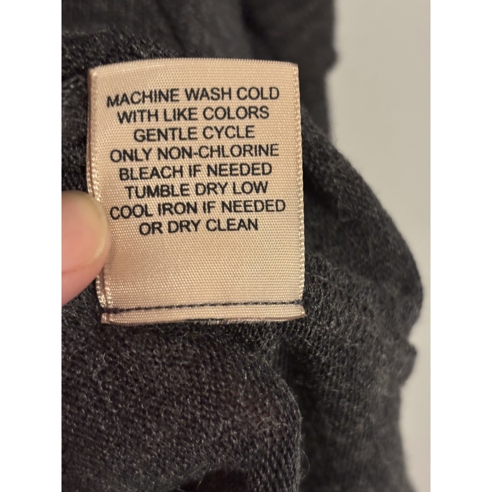 NWT Philosophy Pullover Sweater Women's Medium Charcoal Heather Ruffle Sleeve - Picture 7 of 8